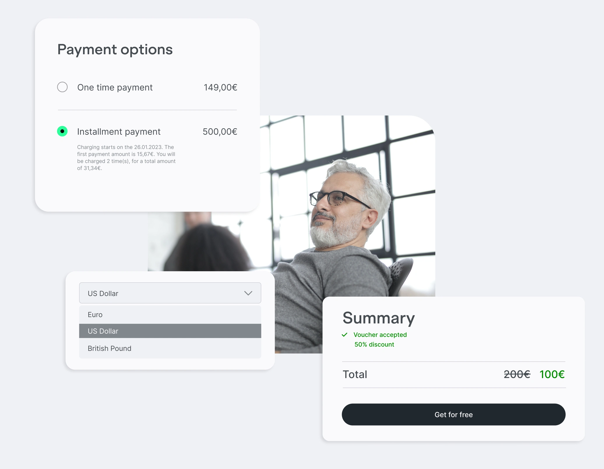 Offer flexible billing models for your business with a payment provider