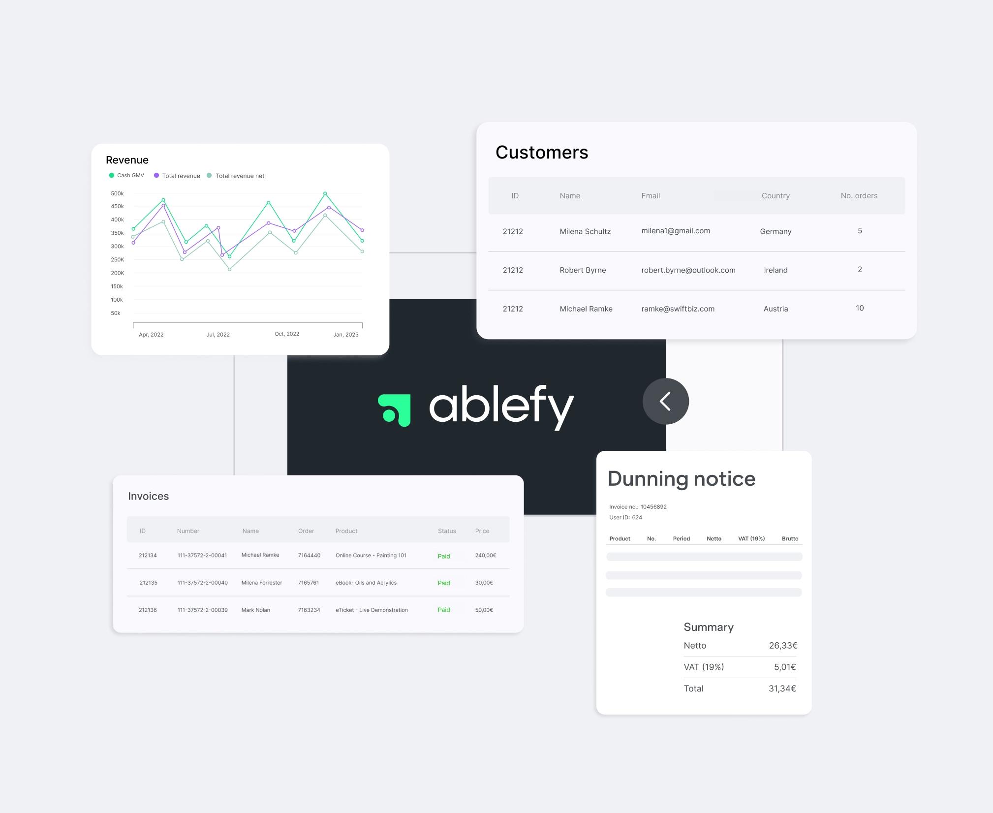 Receivables management software for the efficient processing of payments and receivables