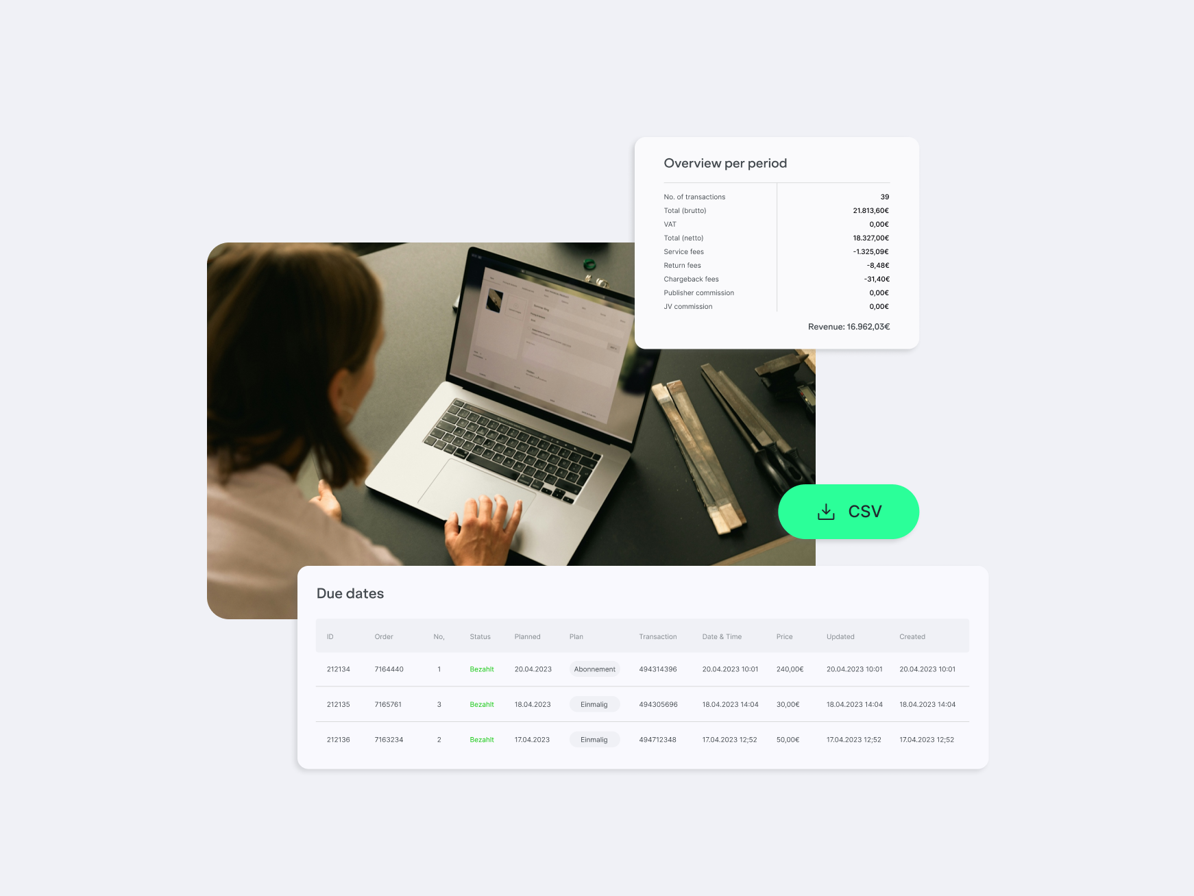 With an invoicing program you can keep track of all payments